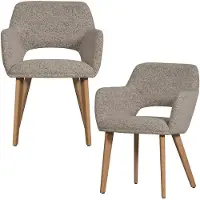 Woood Murat Eetkamerstoelen Houten Bruine Poot - Geel - Set van 2