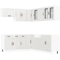 vidaXL 11-delig keukenkastenset Lucca, hoogglanzwit, houtvezel