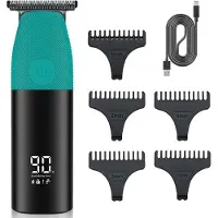 Nee Tondeuse-All-in-One Precisietrimmer, Apparaat voor Gezicht en Hoofd-5 Lengtestanden (1-5 mm)-Waterdicht-Zelfslijpende Mesjes-Draadloos-Batterij Indicatie USB oplaadbare 120 min batterijduur(groen)