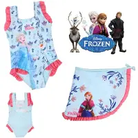Disney Frozen Zwemset - Badpak + Sarong - Elsa en Olaf - Maat 98/104
