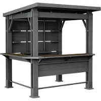 Keter Gazebo, barconstructie, Signature Bar, 230x200x238 cm, kunststof met houtlook, kleur: grafietgrijs en notenbruin