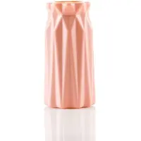 Looliving Onbreekbare bloemenvaas roze - kunststof design vaas oud roze - Lichtgewicht oudroze bloemvaas - pastel kleur decoratie vaasje
