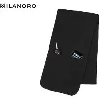 Milanoro Sjaal met Zakken - 200x25 cm - Polar Fleece - Zwart - Warm & Praktisch