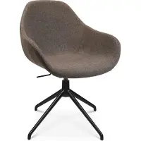 Topstar Vergaderstoel Sitness Life 2.0, draaibaar/zitting in hoogte verstelbaar, armleuningen, B 450 x D 460 x H 440-470 mm, 4-poots onderstel, aluminium zwart mat & stof, bruin