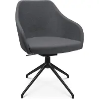 Topstar Conferentiestoel Sitness Life 2.1, draaibaar/zitting in hoogte verstelbaar, armleuningen, B 350-480 x D 460 x H 460-490 mm, 4-poots onderstel, aluminium zwart mat & stof, anthr.