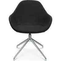 Topstar Vergaderstoel Sitness Life 2.0, draaibaar/zitting in hoogte verstelbaar, armleuningen, B 450 x D 390 x H 520-550 mm, 4-poots onderstel, verchroomd staal & stof, zwart