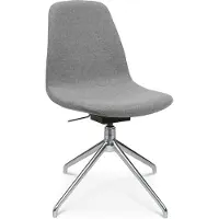 Topstar Conferentiestoel Sitness Life 1.1, draaibaar/zitting in hoogte verstelbaar, zonder armleuningen, B 460 x D 390 x H 450-480 mm, 4-poots onderstel, gepolijst aluminium & stof, h.grijs