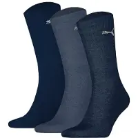 Puma 3-paar Crew sport sokken - Light - Ademende sport sokken dames & heren - Zwart - Wit - Blauw - 46