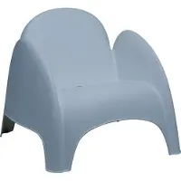 Meet by Paperflow Fauteuil DUMBO - polypropeen - met geïntegreerde armleuningen - stapelbaar tot 4 stuks - blauw - set van 4 stuks