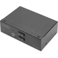Digitus 2-poorts KVM-switch, 4K 60Hz, 2xDisplayPort IN, 1xDisplayPort OUT, 2xUSB, 2xAudio IN&OUT