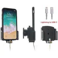 Brodit houder geschikt voor Apple iPhone X / Xs Verstelbare houder met kabelbevestiging voor Apple kabel