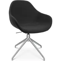 Topstar Vergaderstoel Sitness Life 2.0, draaibaar/zitting in hoogte verstelbaar, armleuningen, B 450 x D 390 x H 440-470 mm, 4-poots onderstel, mat aluminium & stof, zwart