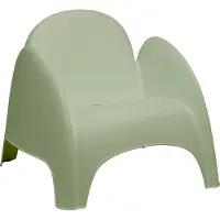 Meet by Paperflow Fauteuil DUMBO - polypropeen - met geïntegreerde armleuningen - stapelbaar tot 4 stuks - groen - set van 4 stuks