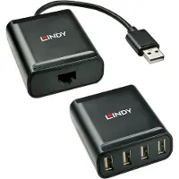 Lindy USB-uitbreider - - Cat.5 - USB 2.0 - 60 m - Verbindt tot 4 apparaten