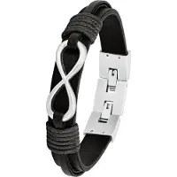 s.Oliver Leren armband Basiscollectie - Infinity/eeuwige band, 2026136