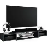 Vicco TV-meubel Nordic Zwart beton 139.7 x 20.3 cm met open vakken, Model 49522