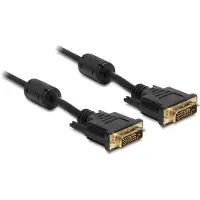 DeLOCK 83190 DVI-kabel DVI Aansluitkabel DVI-D 24+1-polige bus, DVI-D 24+1-polige stekker 2 m Zwart Afgeschermd (dubbel), Vergulde steekcontacten