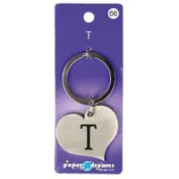 Paper Dreams Hart Sleutelhanger - T Zilver zilver Metaal Sleutelhanger