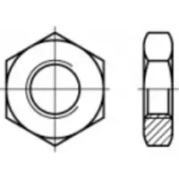 Toolcraft 106938 Zeskantmoeren met linkse draad M12 DIN 439 Staal Galvanisch verzinkt 100 stuk(s)