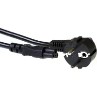 Zebra Netsnoer Schuko CEE 7/7 male (haaks) - C5 IEC 60320 zwart 3 m AK5024