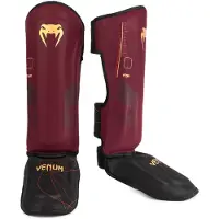 Venum Tactical XT Kickboks Scheenbeschermers Burgundy Zwart Goud - L