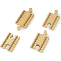 BRIO World 33333-4-delige mini-rechte rupsbanden | Veelzijdige uitbreiding van houten treinset | Ideaal voor kinderen vanaf 3 jaar | Compatibel m