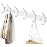 BOTC Kapstok - Wandkapstok - 12-haken - Muur Kapstok Hangend - RVS - Hangende kapstok Muur of Wand - Wit