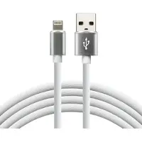 EverActive USB-kabel 1m - Wit, silicone, ondersteuning voor snelladen, 2,4A - CBS-1MW