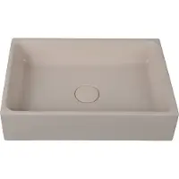 Guido Gusto Waskom Orion 41.5x28x10cm beton rechthoek beige inclusief afvoerplug