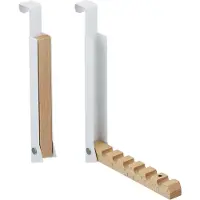 Relaxdays deurhaak set van 2 - inklapbaar - voor 6 kleerhangers - deurdiktes tot 2 cm - wit