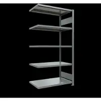 Schulte Lagertechnik MULTIplus 250 rekkensysteem zonder scharnieren, aanschroefbaar, lengte bout, 2000x1000x600 mm, 5 legborden, gegalvaniseerd