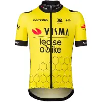 Agu Team Visma Lease a Bike 25 Zwart/Geel Jersey met korte mouwen