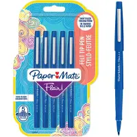 Paper Mate Flair-viltstiften | Medium punt (0,7 mm) | Blauw | 5 stuks