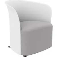 Meet by Paperflow Clubfauteuil CROWN, bekleed met schuimrubber, met pootjes, zithoogte 380 mm, B 730 x D 635 x H 690 mm, polypropeen & hardboard, bekleding wit