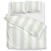 Zohome Dekbedovertrek Tratti di Satinado - Dekbedovertrek - Deken - Groen - 100% Katoen-Satijn - Strepen - 240x200-220 cm + 2 slopen 60/70 cm