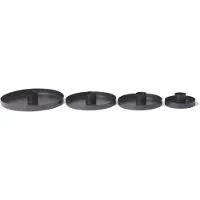 Novaliv Set van 12 kaarsenhouders, 6 cm metaal, rond, tafelkaarsen, mat ZWART, kaarsenhouder, Adventskrans, scandic chic, kerstversiering, kaarsenhouder, kaarsenstoker, kaarsenbord, decoratieve schaal, kerst