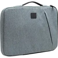 Exacompta Laptophoes Business, voor laptops 13-14'', gewatteerd, handvat & ritsvak, B 370 x D 25 x H 280 mm, post-consumer polyester, grijs