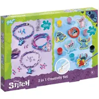 Totum Disney Stitch 2-in-1 Knutselset - Armbandjes en gipsfiguren maken - Speelgoed Kinderen - Knutselen - Voor meisjes en jongens - Vanaf 4 jaar -