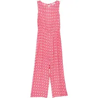 s.Oliver roze jumpsuit Meisjes Viscose Ronde hals All over print - maat 146