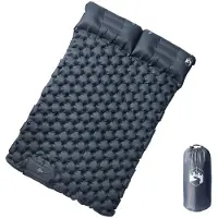 vidaXL Kampeermatras met kussens zelfopblazend 2-persoons grijs