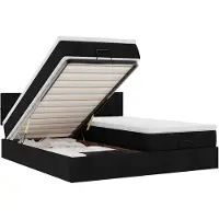 vidaXL - Ottoman - bed - met - matrassen - en - LED's - 160x200cm - stof - zwart