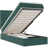 vidaXL Ottoman bed met matrassen 140x190cm fluweel donkergroen