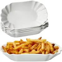 MamboCat Set van 6 FRIES ovale witte porseleinen chipsschaal 19.5x10.7cm - 24302114