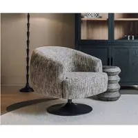 Tower Living Barga Fauteuil - fabric TED 8 white-grey (draaibaar)