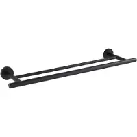 Wenko Dubbele Handdoekhouder Bosio Duo RVS zwart mat 60cm breed - Handdoekrek - Handdoekenrek - Handdoekstang