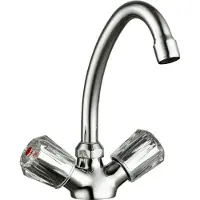 Schutte DUO MIX II Keukenkraan Voor Waterverwarmer Met Vrije Uitloop - Lage Druk - Mengkraan - Hoge, Draaibare Uitloop - Chroom