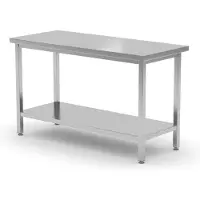 Hendi Robuuste werktafel – 360˚ toegankelijk – Verstelbare poten – 1400x700 mm – Roestvast staal