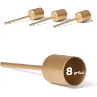 Novaliv 8x Gouden kaarsenhouders I Kaarsenstoker 10 x 2,5 cm kaarsenhouder voor adventskransdecoratie I Kaarsenspeld kandelaar I Decoratie Kerstkaarsspeld