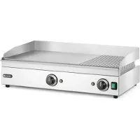 Hendi Bakplaat – 1/3 geribbeld – 2/3 glad – 2 verwarmingszones – 300°C – roestvast staal