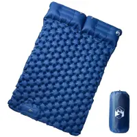 vidaXL Kampeermatras met kussens zelfopblazend 2-persoons marineblauw